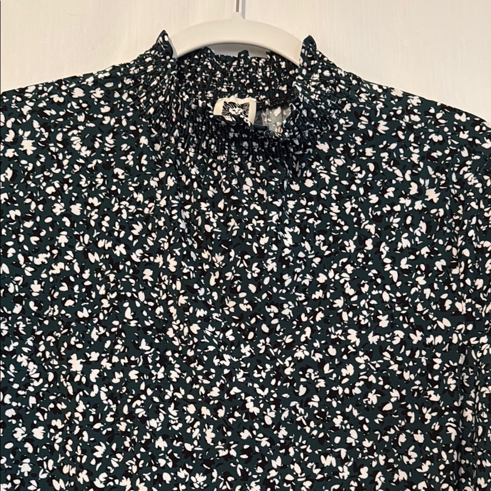 Anne Klein L Floral Print Long Sleeve Top